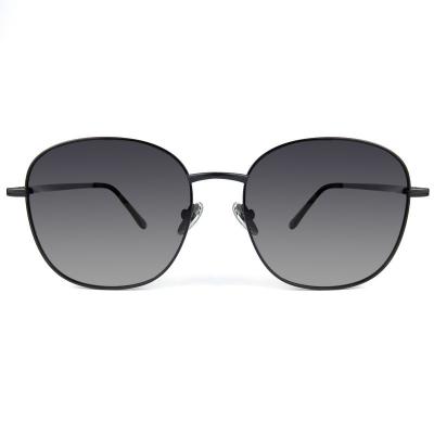 M10859 black round metal sunglasses
