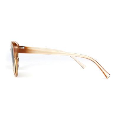 P10664 crystal amber cat eye pc/tr90 sunglasses