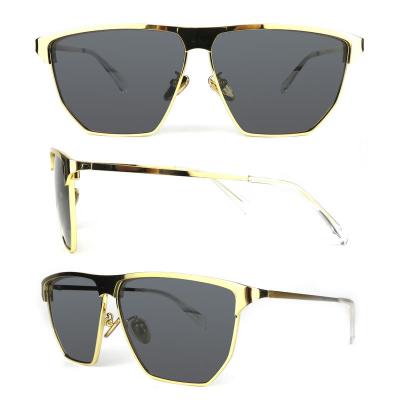 M10864 gold geometric metal sunglasses