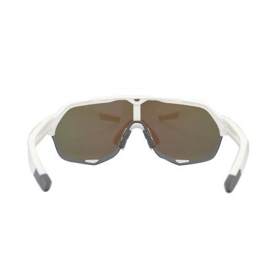 P10465 white/dark gray shield pc/tr90 sunglasses