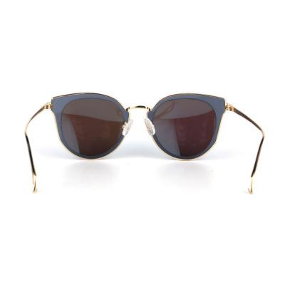M10866 navy blue with gold trim cat eye metal sunglasses