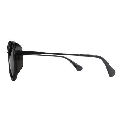 H10417 black round mixed-material sunglasses