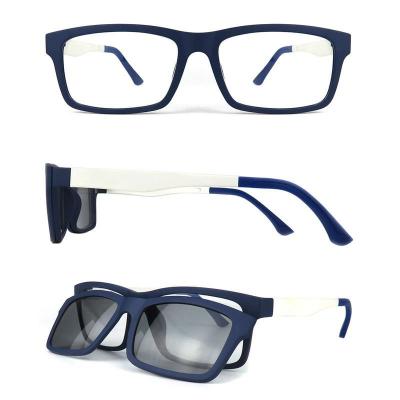 P10120 navy blue/white two-tone square pc/tr90 sunglasses