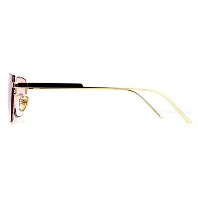 M10874 gold geometric metal sunglasses