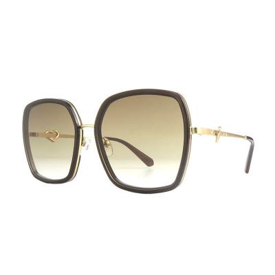 H10420 black square mixed-material sunglasses