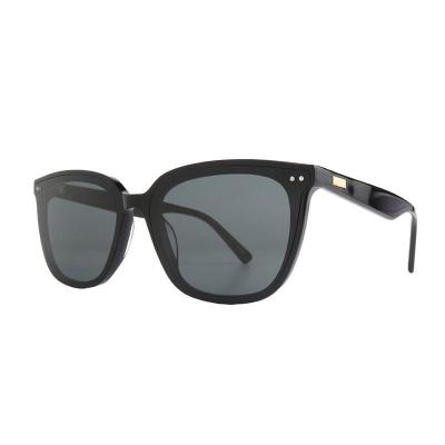 A10926 black square acetate sunglasses