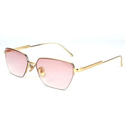 M10874 gold geometric metal sunglasses