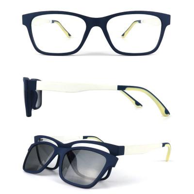 P10120 navy blue/white two-tone square pc/tr90 sunglasses