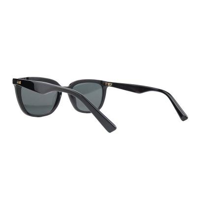A10926 black square acetate sunglasses