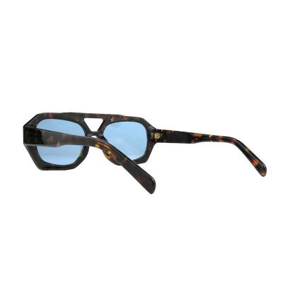 A10927 tortoise geometric acetate sunglasses