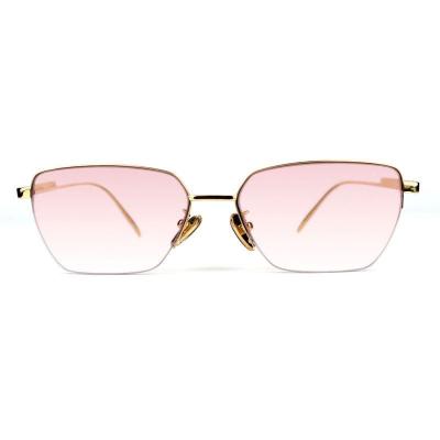 M10874 gold geometric metal sunglasses