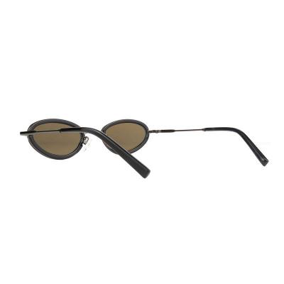 H10416 black oval mixed-material sunglasses