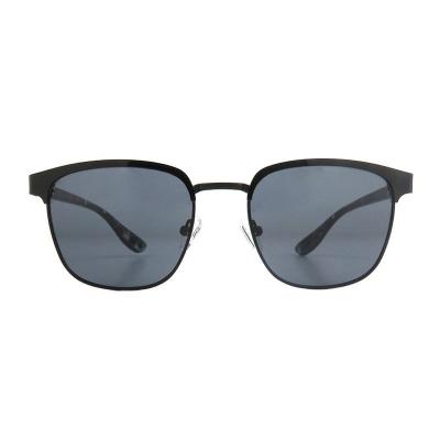 H10422 black square mixed-material sunglasses