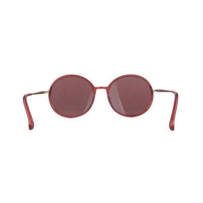 H10431 burgundy round mixed-material sunglasses