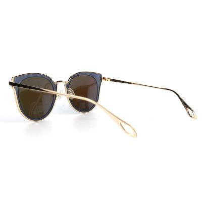 M10866 navy blue with gold trim cat eye metal sunglasses
