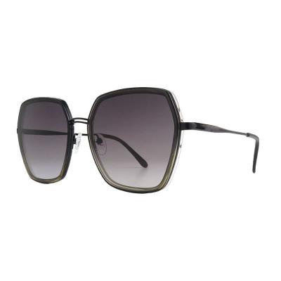 H10434 black geometric mixed-material sunglasses