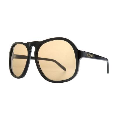 A1086 black round acetate sunglasses