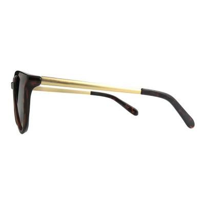 H10423 tortoiseshell cat eye mixed-material sunglasses