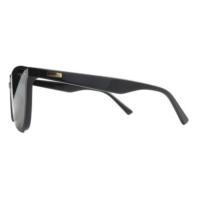 A10926 black square acetate sunglasses