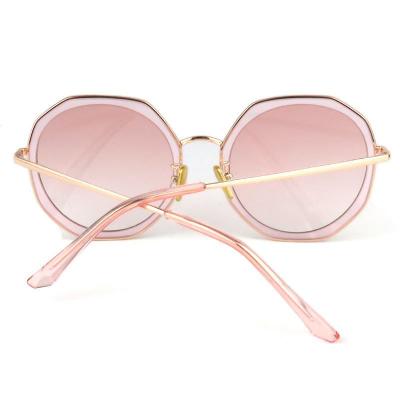 M10778 crystal pink geometric metal sunglasses