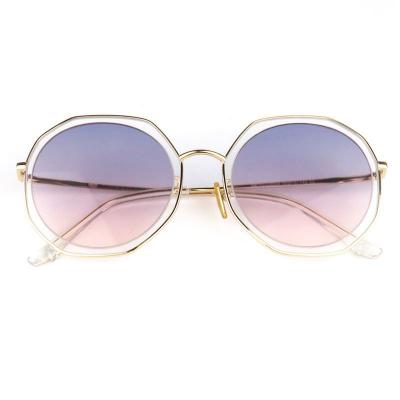 M10778 crystal pink geometric metal sunglasses
