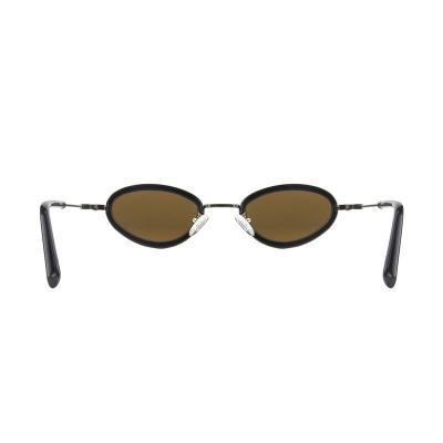 H10416 black oval mixed-material sunglasses