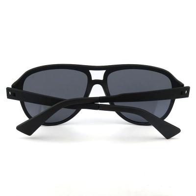 P10517 matte black aviator pc/tr90 sunglasses