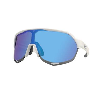 P10465 white/dark gray shield pc/tr90 sunglasses