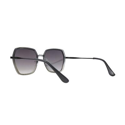 H10434 black geometric mixed-material sunglasses