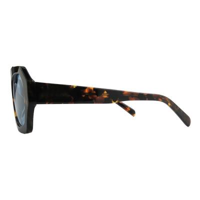 A10927 tortoise geometric acetate sunglasses