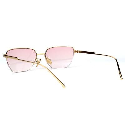 M10874 gold geometric metal sunglasses
