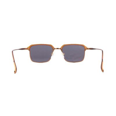 H10432 amber with copper accents square mixed-material sunglasses