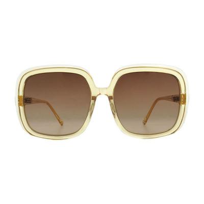 A10981 crystal square acetate sunglasses