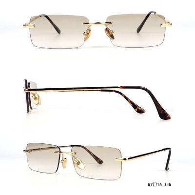 M10873 gold square metal sunglasses