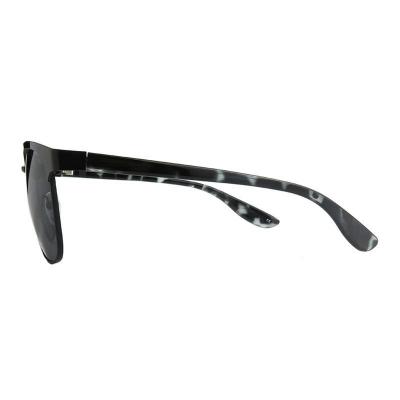H10422 black square mixed-material sunglasses