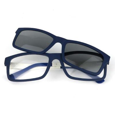 P10120 navy blue/white two-tone square pc/tr90 sunglasses