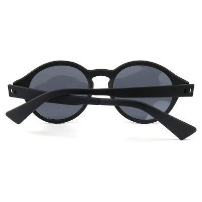 P10519 matte black round pc/tr90 sunglasses
