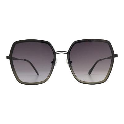 H10434 black geometric mixed-material sunglasses