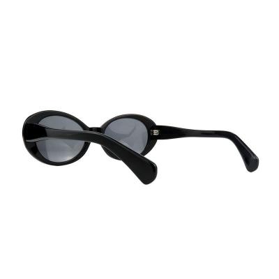A10932 black oval acetate sunglasses