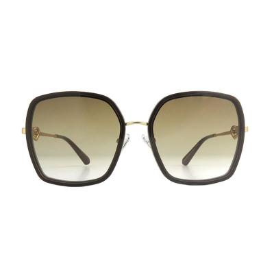 H10420 black square mixed-material sunglasses