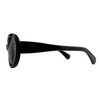 A10932 black oval acetate sunglasses