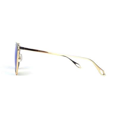 M10866 navy blue with gold trim cat eye metal sunglasses