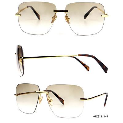 M10877 gold square metal sunglasses