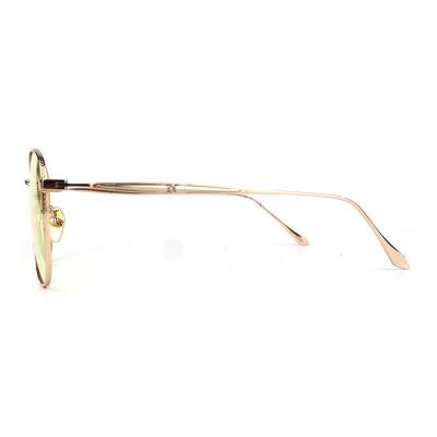 M10891 gold round metal sunglasses