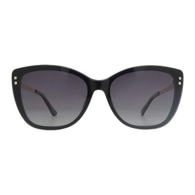 H10446 black cat eye mixed-material sunglasses