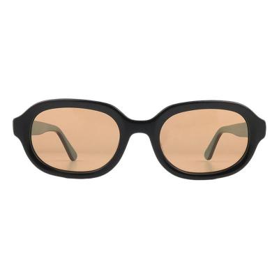 A11023 black oval acetate sunglasses