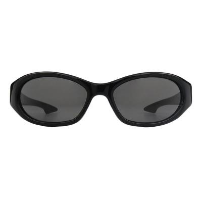 A11042 black oval acetate sunglasses