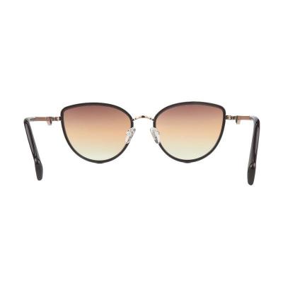 H10437 black/gold cat eye mixed-material sunglasses