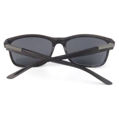 P10541 charcoal gray with wood grain texture wayfarer pc/tr90 sunglasses