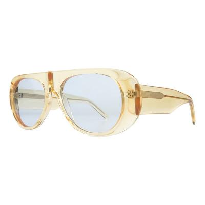 A11021 crystal champagne shield acetate sunglasses